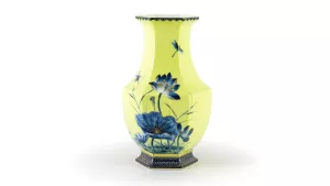 Bình hoa Lộc Phát 28cm - Sen vàng nền vàng