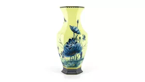 Bình hoa Lộc Phát 40cm - Sen vàng nền vàng