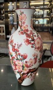Bình hoa 40cm - Hoa Đào Đỏ