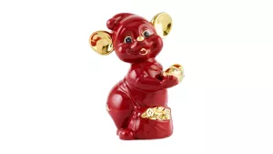 Chuột Quý 10 cm – Màu Đỏ - Trang trí vàng 24K