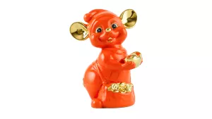 Chuột Quý 10 cm – Màu Cam - Trang trí vàng 24K