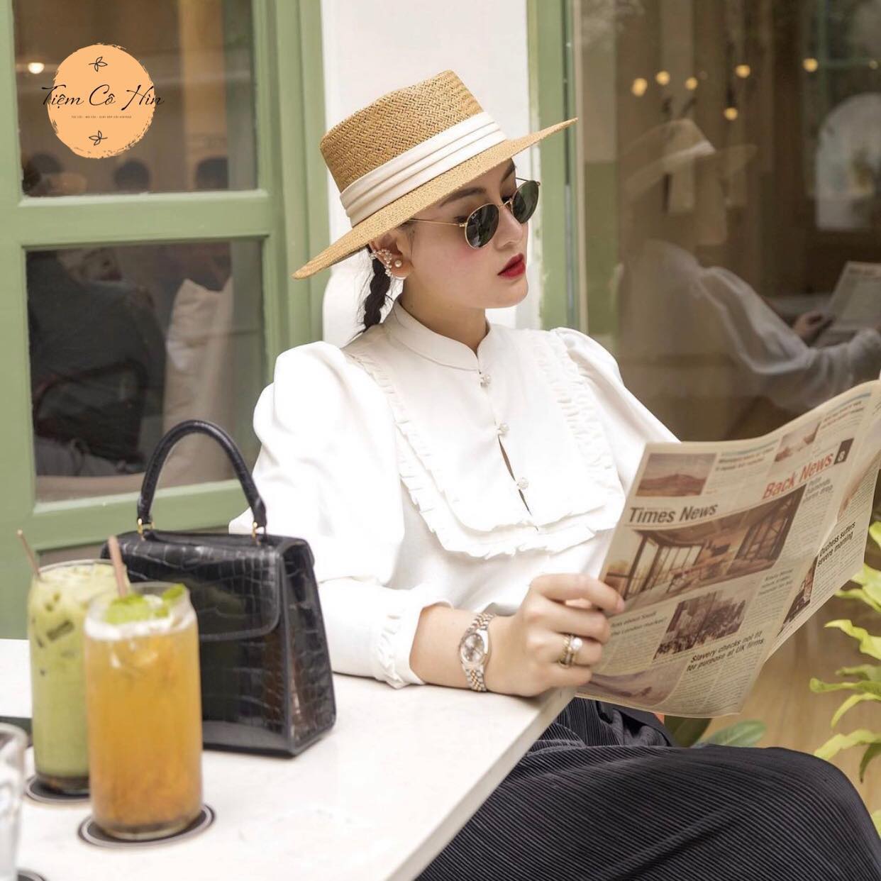 Mũ cói đi biển vành ngang hot nhất năm 2023