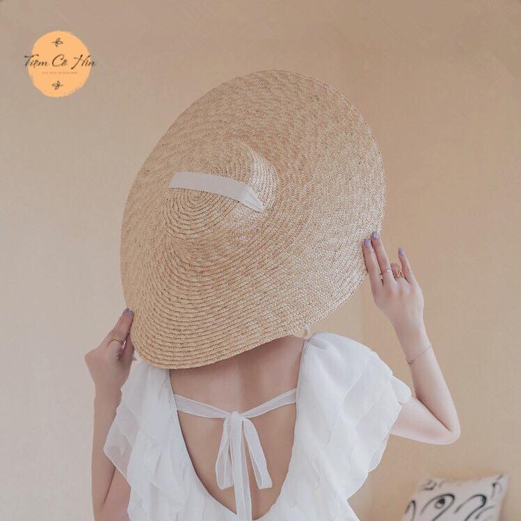 Mũ cói đi biển gaucho buộc dây hot năm 2023
