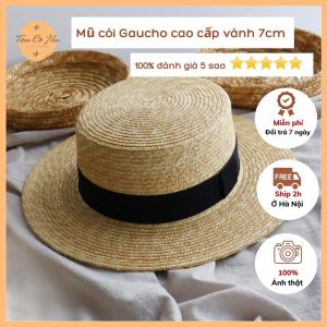 Mũ Cói Gaucho Đi Biển Vành 7cm