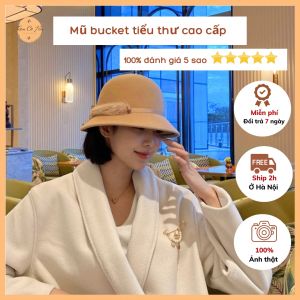 Mũ bucket dạ tiểu thư cao cấp