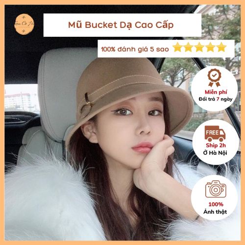 Mũ bucket dạ thu đông cao cấp