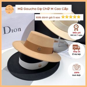 Mũ gaucho dạ cao cấp chữ M