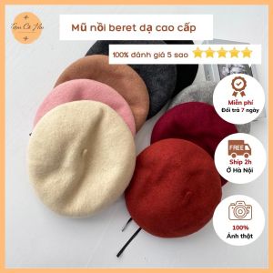 Mũ nồi beret dạ vintage thu đông