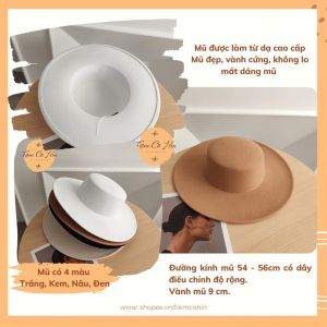 Mũ gaucho dạ vành 9cm chóp bằng