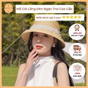 Mũ Cói Lồng Đèn Cao Cấp Ngọc Trai Đi Biển