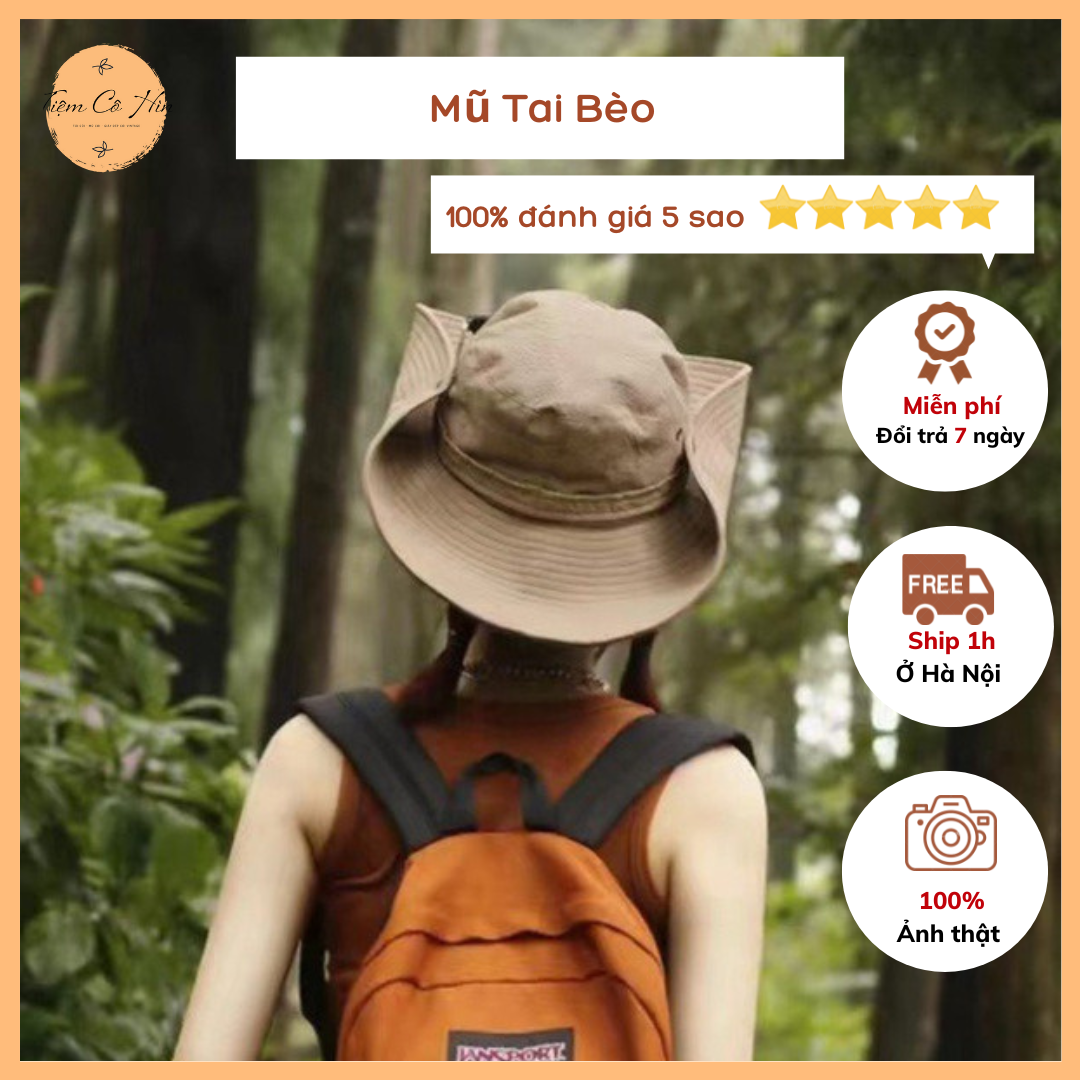 Mũ bucket vải chống nước đi trekking