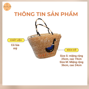 Túi cói xách tay to hình con vịt