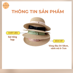 Mũ đi biển panama đai lụa