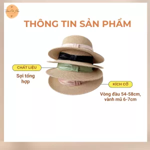 Mũ đi biển panama đai lụa
