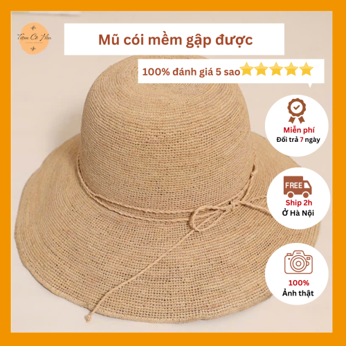 Mũ đi biển bucket cói