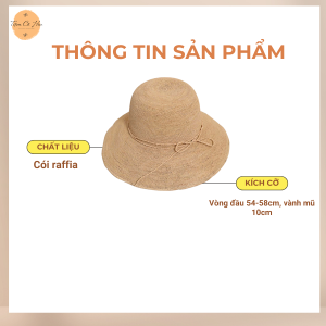 Mũ đi biển bucket cói
