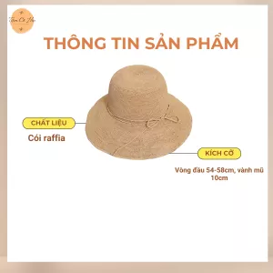 Mũ đi biển bucket cói