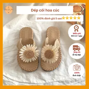Dép cói hoa cúc đi biển