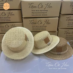 Mũ cói đi biển gaucho đan lưới