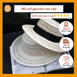 Mũ đi biển gaucho đan lưới cao cấp