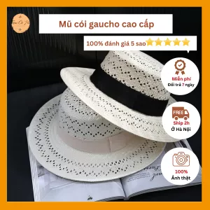 Mũ đi biển gaucho đan lưới cao cấp
