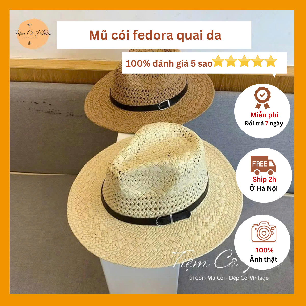 Mũ fedora đan thưa quai da