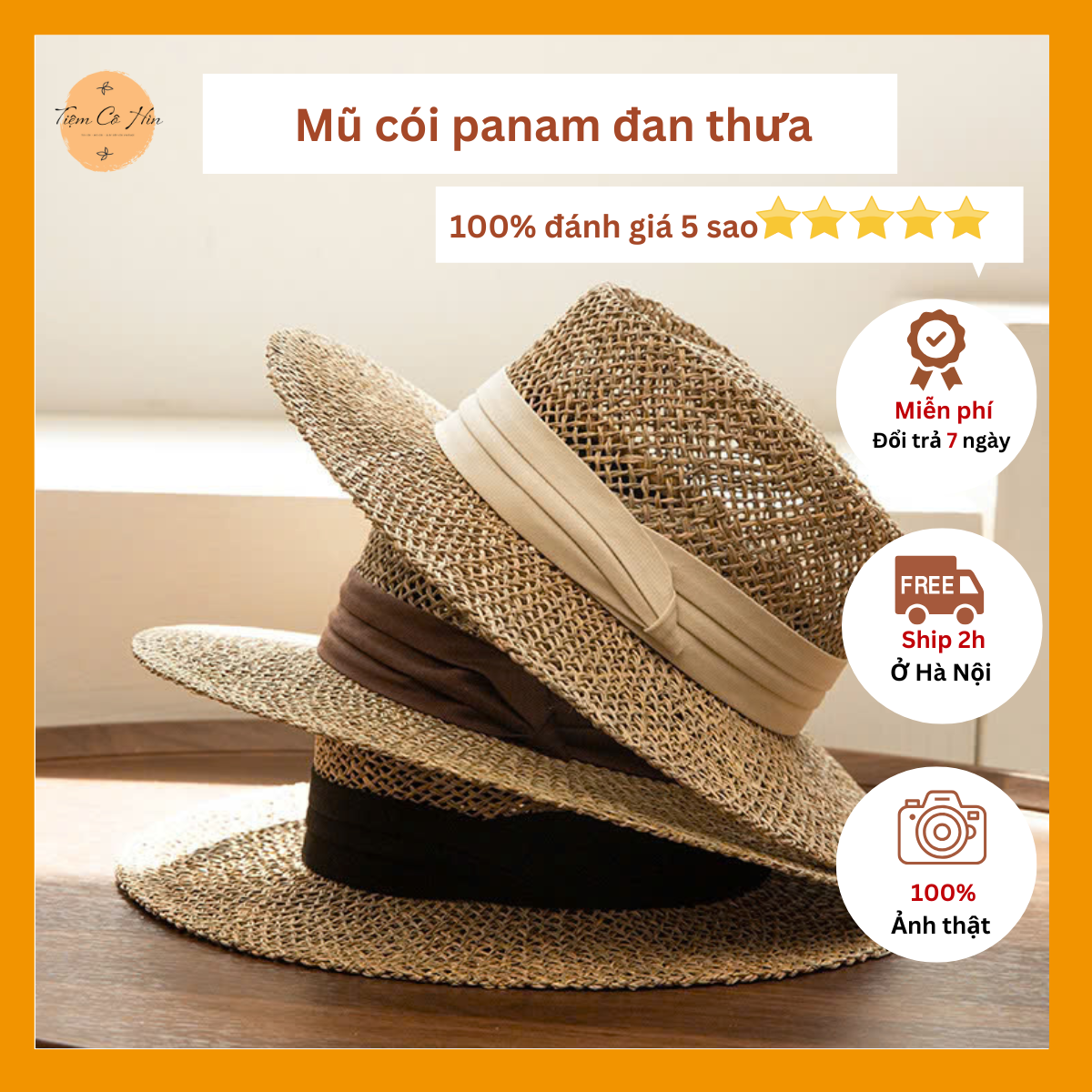 Mũ đi biển panama đan thưa
