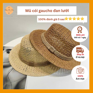 Mũ cói đi biển gaucho đan lưới