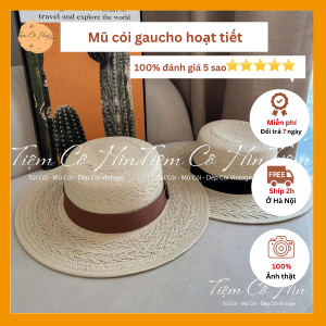 Mũ đi biển gaucho họa tiết