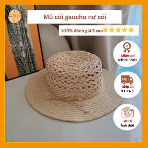 Mũ gaucho đi biển dáng rafia