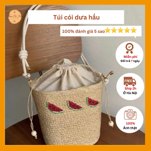 Túi cói đi biển dưa hấu