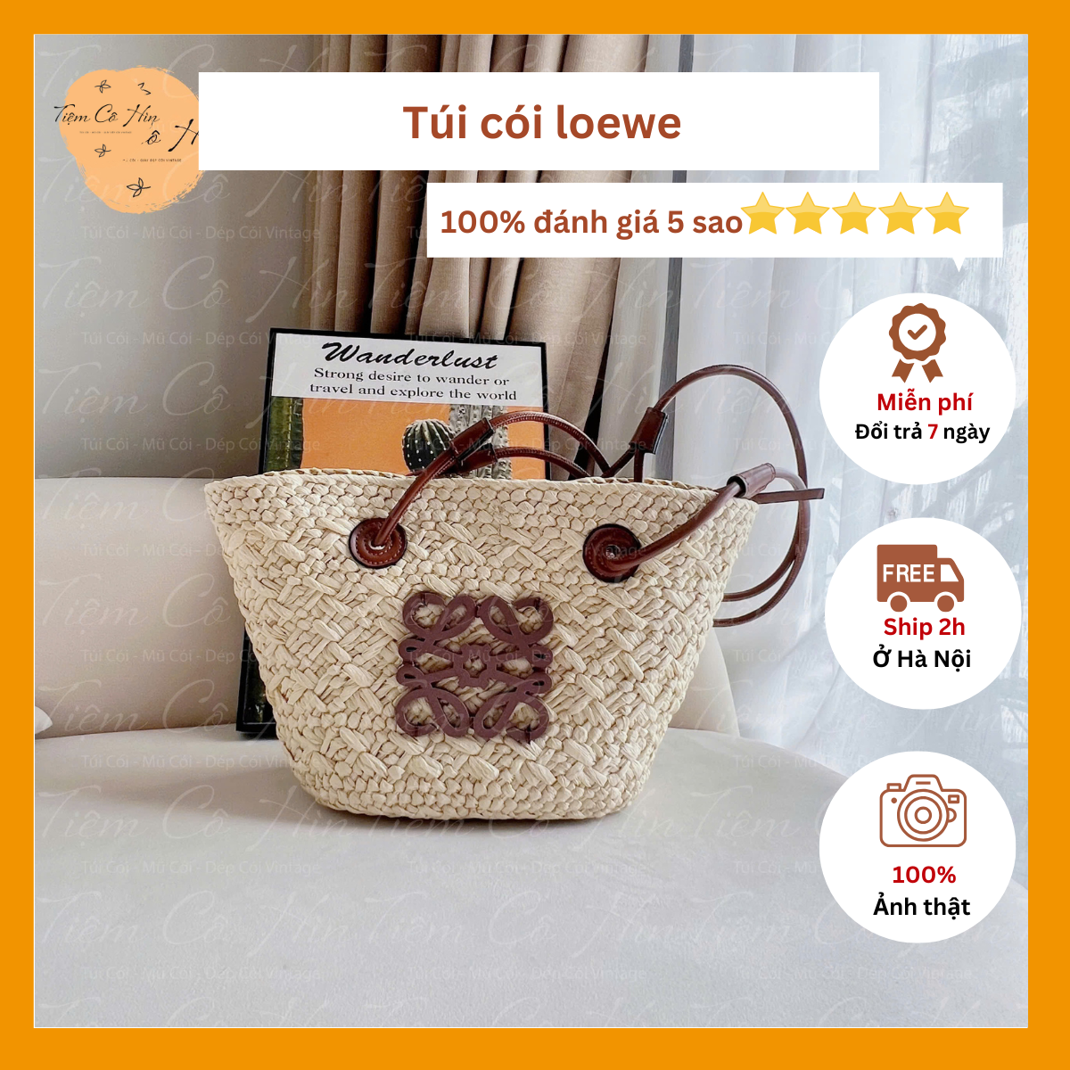 Túi cói loewe size S