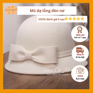 Mũ dạ bucket nơ to