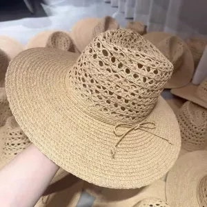 Mũ cói đi biển fedora cao cấp rafia