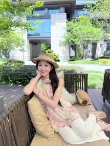 Mũ đi biển gaucho đan lưới đai vải