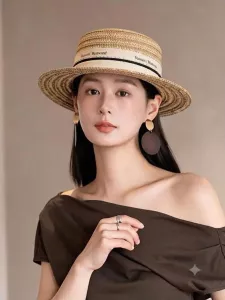 Mũ cói đi biển gaucho họa tiết