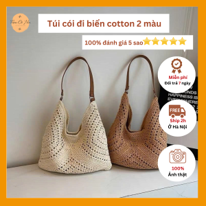 Túi đi biển cotton gập được
