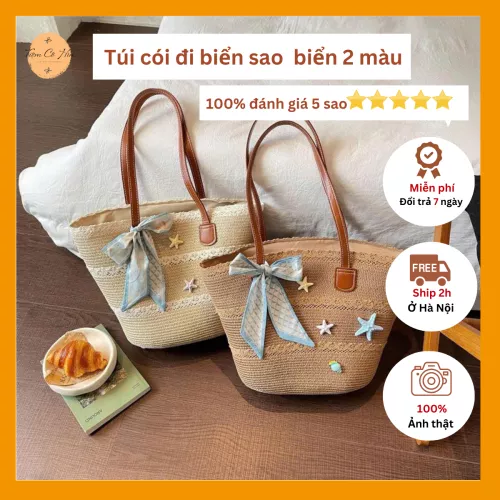 Túi cói đi biển hình sao biển
