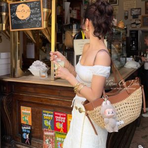 Túi cói đi biển vintage cao cấp