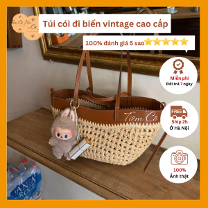 Túi cói đi biển vintage cao cấp