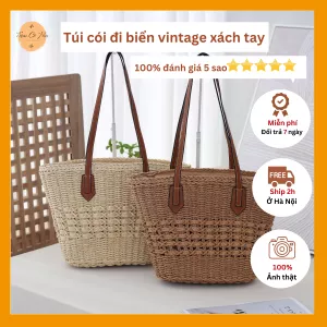 Túi xách tay đan họa tiết