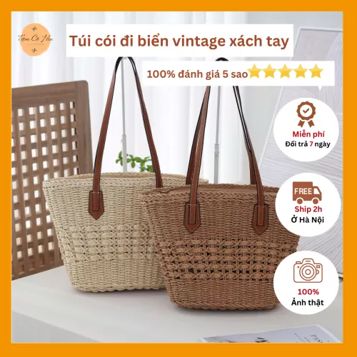 Túi xách tay đan họa tiết