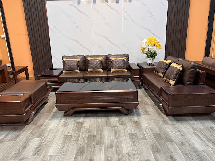 sofa gỗ sồi nga