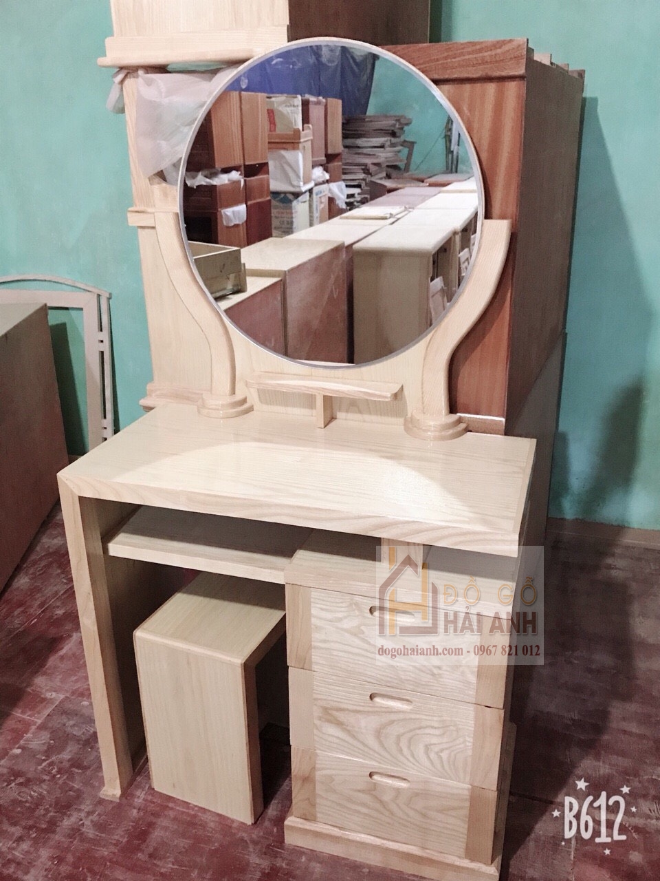 Bàn Phấn Gỗ Sồi 80 cm BPS8-03