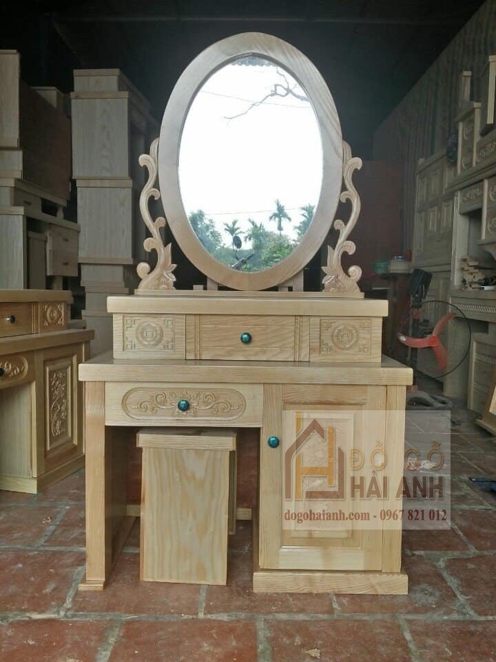 Bàn Phấn Gỗ Sồi 80cm BPS8-04