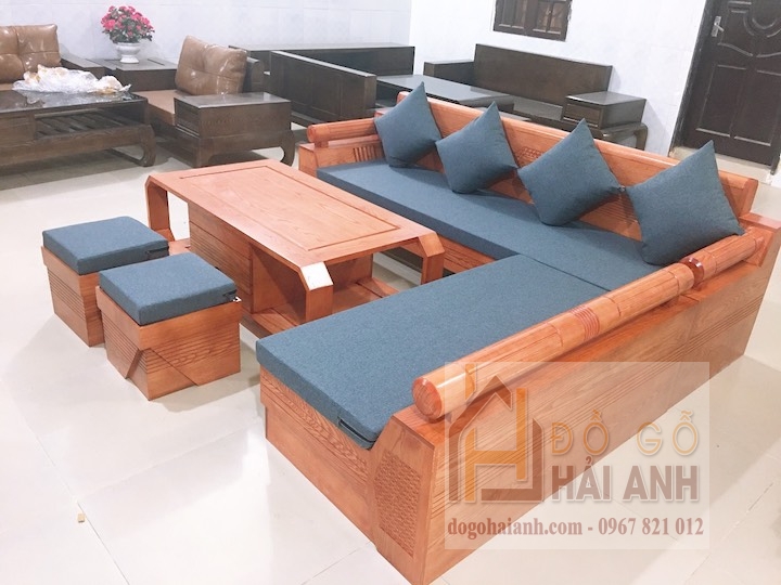 Sofa gỗ đẹp góc kim cương