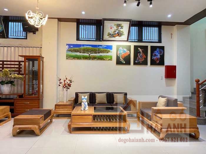 Sofa 2 văng đùi gà gỗ gõ đỏ pachy