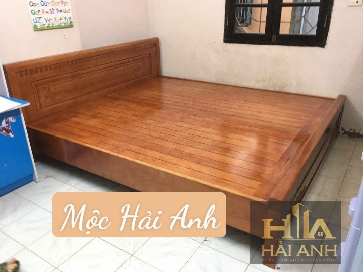 Giường ngủ gỗ sồi nga rát phản 1m6x2m
