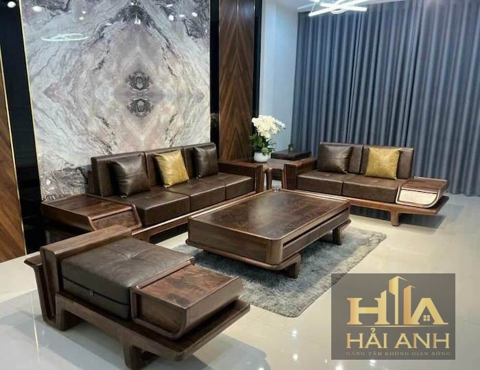 Sofa gỗ óc chó Cánh Tiên