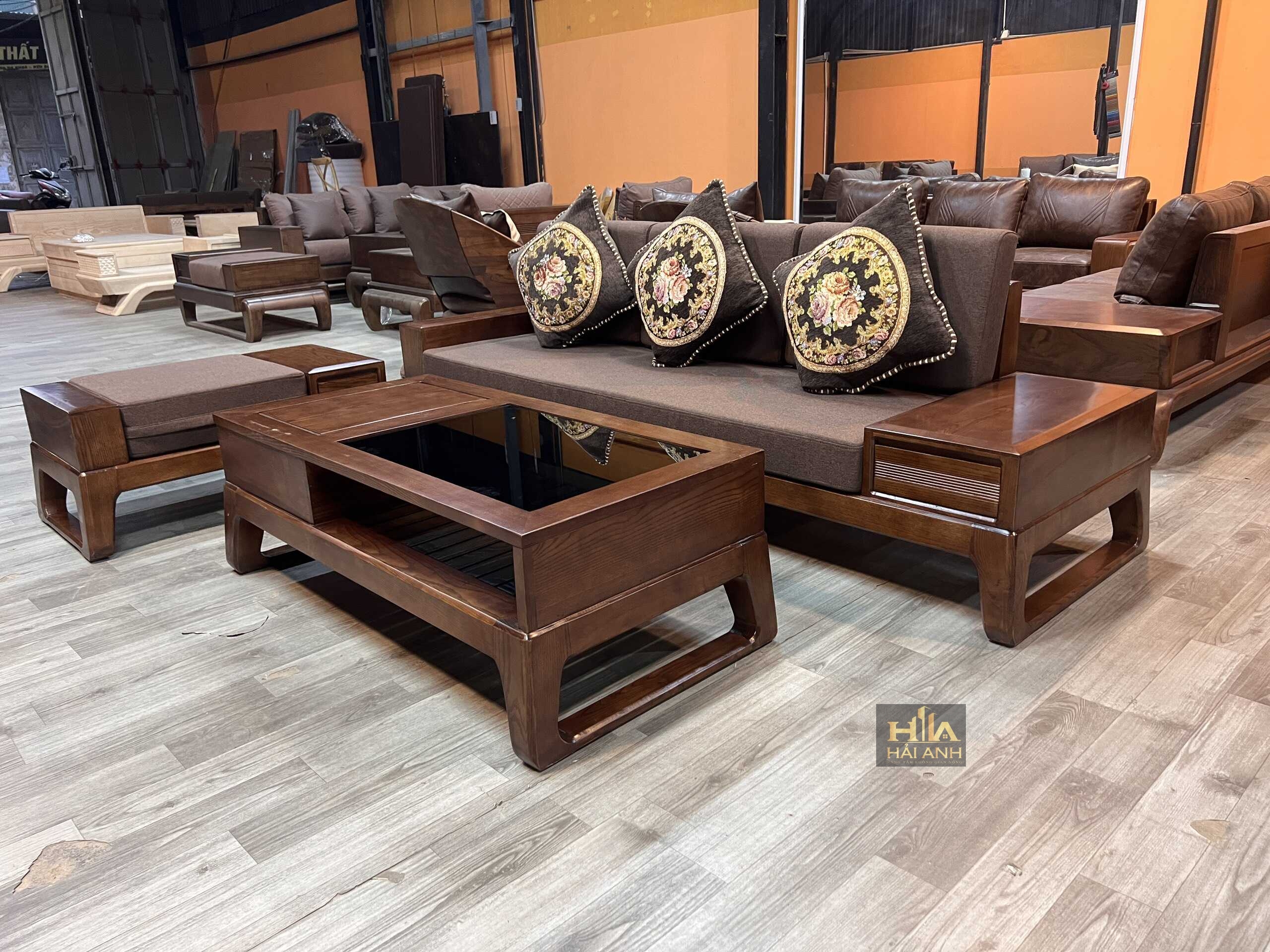 sofa 3 món chân quỳ - SV04